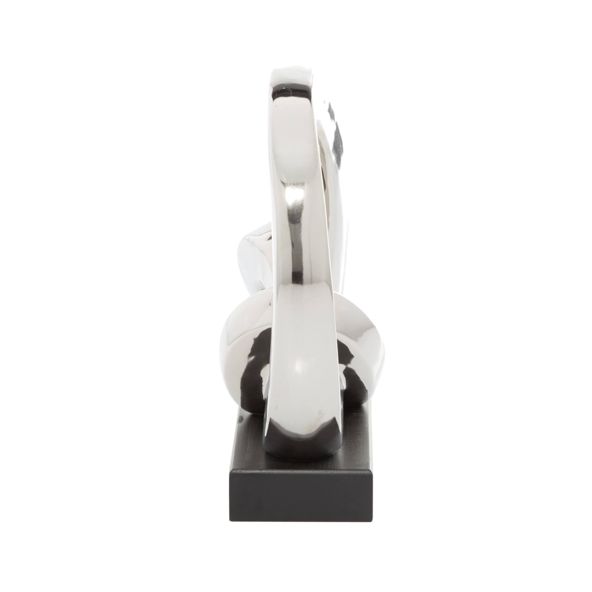 12" Silver Porcelain Contemporary Abstract Sculpture
